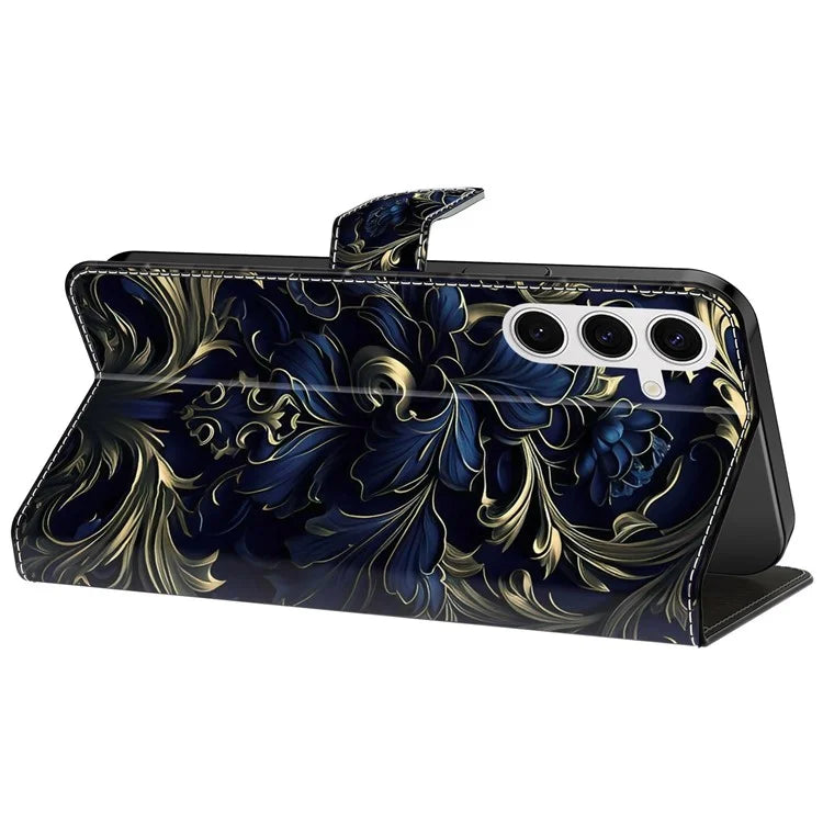 For Samsung Galaxy S24 Magnetic Case Pattern Print Wallet Phone Cover