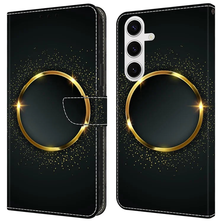 For Samsung Galaxy S24 Magnetic Case Pattern Print Wallet Phone Cover
