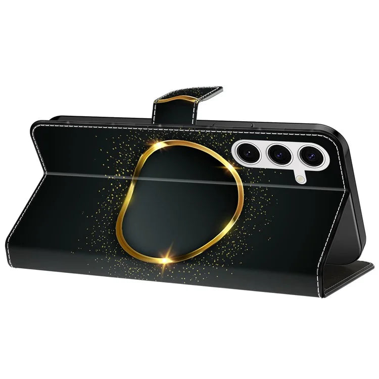 For Samsung Galaxy S24 Magnetic Case Pattern Print Wallet Phone Cover