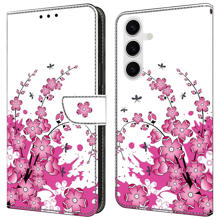 For Samsung Galaxy S24 Magnetic Case Pattern Print Wallet Phone Cover