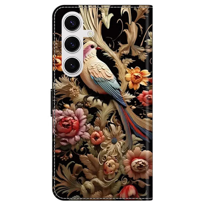 For Samsung Galaxy S24 Magnetic Case Pattern Print Wallet Phone Cover