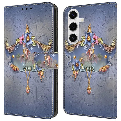 For Samsung Galaxy S24 Magnetic Case Pattern Print Wallet Phone Cover