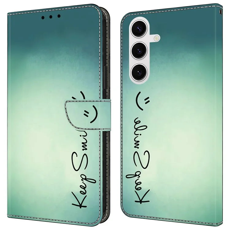 For Samsung Galaxy S24 Magnetic Case Pattern Print Wallet Phone Cover