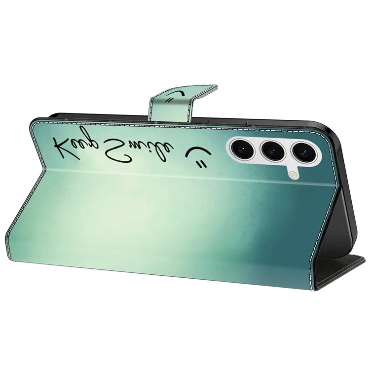 For Samsung Galaxy S24 Magnetic Case Pattern Print Wallet Phone Cover