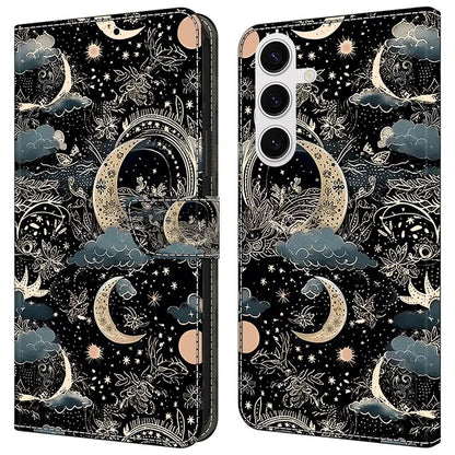 For Samsung Galaxy S24 Magnetic Case Pattern Print Wallet Phone Cover