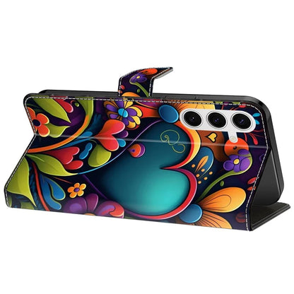 For Samsung Galaxy S24 Magnetic Case Pattern Print Wallet Phone Cover