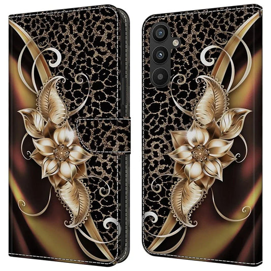 For Samsung Galaxy A15 4G / 5G Case PU Leather Magnetic Clasp Stand Function Phone Cover Pattern Printed