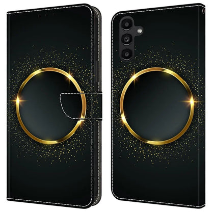 For Samsung Galaxy A24 4G (162.1 x 77.6 x 8.3mm) Case Pattern Print Leather Wallet Phone Cover