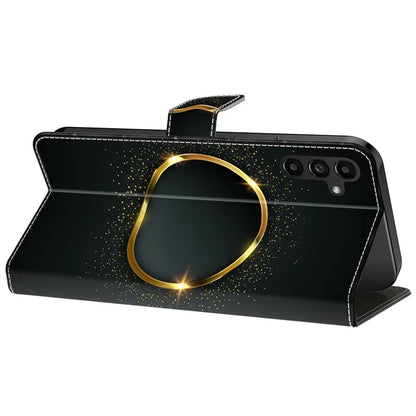 For Samsung Galaxy A24 4G (162.1 x 77.6 x 8.3mm) Case Pattern Print Leather Wallet Phone Cover