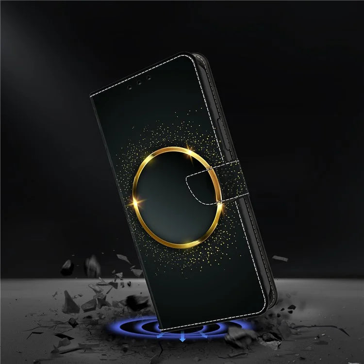 For Samsung Galaxy A24 4G (162.1 x 77.6 x 8.3mm) Case Pattern Print Leather Wallet Phone Cover