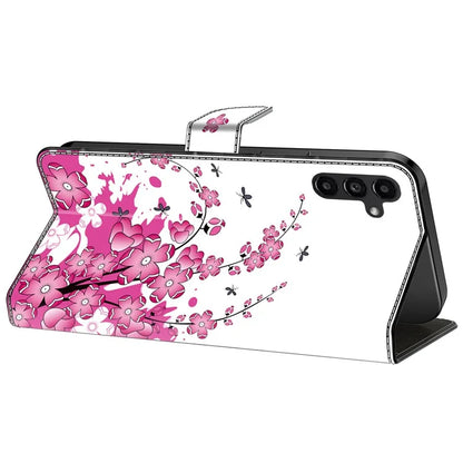 For Samsung Galaxy A24 4G (162.1 x 77.6 x 8.3mm) Case Pattern Print Leather Wallet Phone Cover
