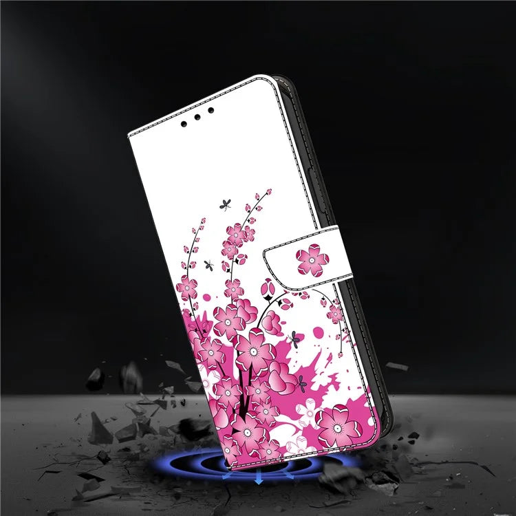 For Samsung Galaxy A24 4G (162.1 x 77.6 x 8.3mm) Case Pattern Print Leather Wallet Phone Cover