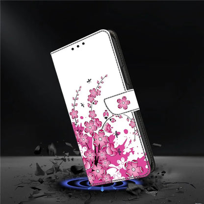 For Samsung Galaxy A24 4G (162.1 x 77.6 x 8.3mm) Case Pattern Print Leather Wallet Phone Cover