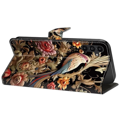 For Samsung Galaxy A24 4G (162.1 x 77.6 x 8.3mm) Case Pattern Print Leather Wallet Phone Cover
