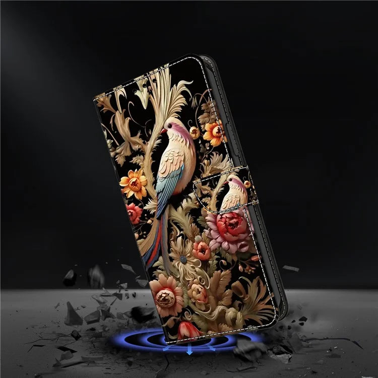 For Samsung Galaxy A24 4G (162.1 x 77.6 x 8.3mm) Case Pattern Print Leather Wallet Phone Cover