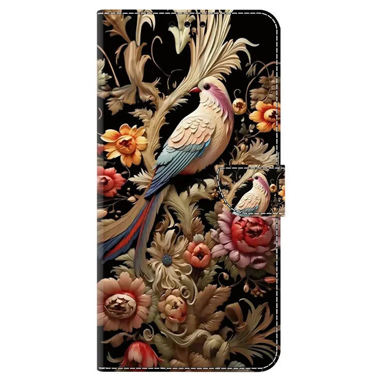 For Samsung Galaxy A24 4G (162.1 x 77.6 x 8.3mm) Case Pattern Print Leather Wallet Phone Cover