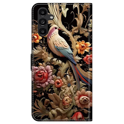 For Samsung Galaxy A24 4G (162.1 x 77.6 x 8.3mm) Case Pattern Print Leather Wallet Phone Cover