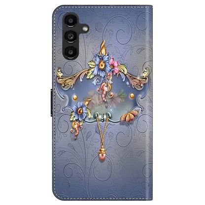 For Samsung Galaxy A24 4G (162.1 x 77.6 x 8.3mm) Case Pattern Print Leather Wallet Phone Cover