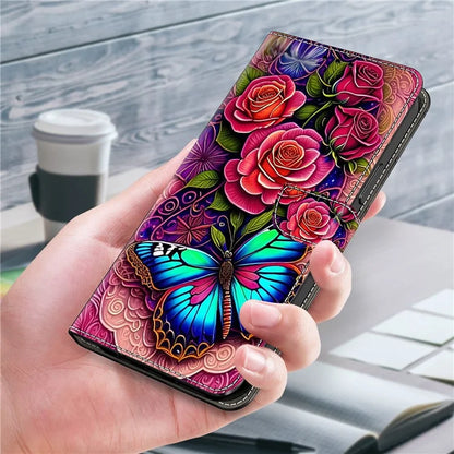 For Samsung Galaxy A24 4G (162.1 x 77.6 x 8.3mm) Case Pattern Print Leather Wallet Phone Cover