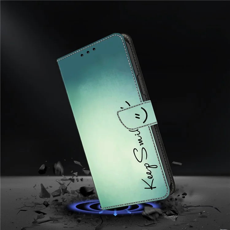 For Samsung Galaxy A24 4G (162.1 x 77.6 x 8.3mm) Case Pattern Print Leather Wallet Phone Cover