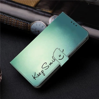 For Samsung Galaxy A24 4G (162.1 x 77.6 x 8.3mm) Case Pattern Print Leather Wallet Phone Cover