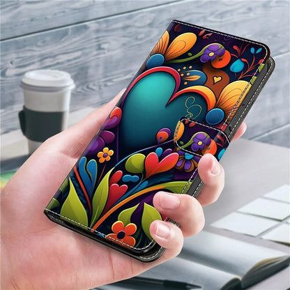 For Samsung Galaxy A24 4G (162.1 x 77.6 x 8.3mm) Case Pattern Print Leather Wallet Phone Cover