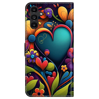 For Samsung Galaxy A24 4G (162.1 x 77.6 x 8.3mm) Case Pattern Print Leather Wallet Phone Cover