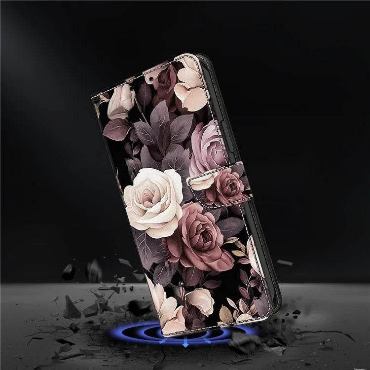 For Samsung Galaxy A24 4G (162.1 x 77.6 x 8.3mm) Case Pattern Print Leather Wallet Phone Cover
