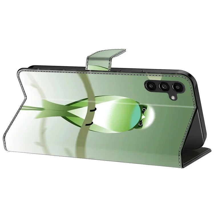 For Samsung Galaxy A24 4G (162.1 x 77.6 x 8.3mm) Case Pattern Print Leather Wallet Phone Cover