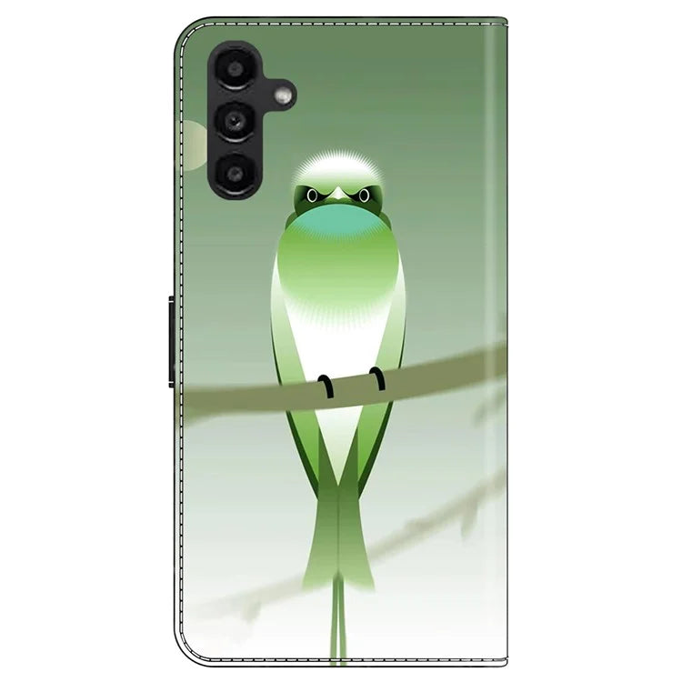 For Samsung Galaxy A24 4G (162.1 x 77.6 x 8.3mm) Case Pattern Print Leather Wallet Phone Cover