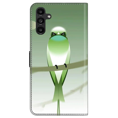 For Samsung Galaxy A24 4G (162.1 x 77.6 x 8.3mm) Case Pattern Print Leather Wallet Phone Cover