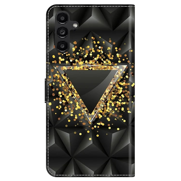 For Samsung Galaxy A24 4G (162.1 x 77.6 x 8.3mm) Case Pattern Print Leather Wallet Phone Cover