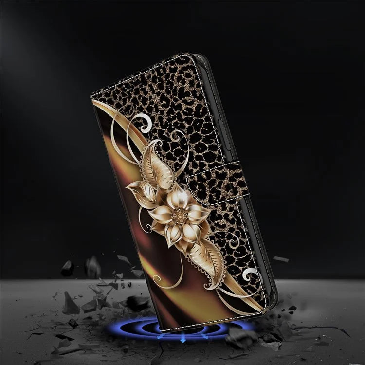 For Samsung Galaxy A24 4G (162.1 x 77.6 x 8.3mm) Case Pattern Print Leather Wallet Phone Cover