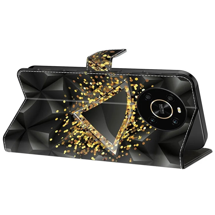 For Honor X9 5G Scratch-Resistant Mobile Phone Case Shockproof Pattern Wallet Stand Cover