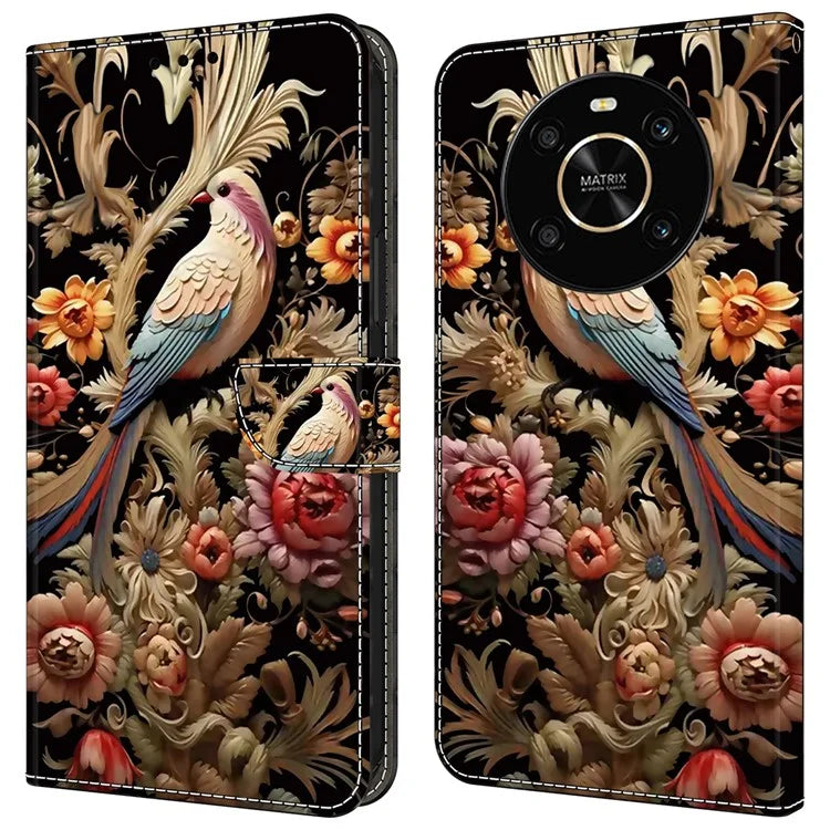 For Honor X9 5G Scratch-Resistant Mobile Phone Case Shockproof Pattern Wallet Stand Cover