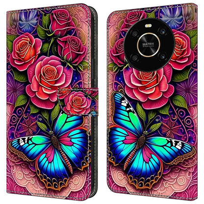 For Honor X9 5G Scratch-Resistant Mobile Phone Case Shockproof Pattern Wallet Stand Cover