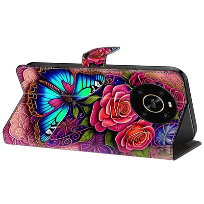 For Honor X9 5G Scratch-Resistant Mobile Phone Case Shockproof Pattern Wallet Stand Cover