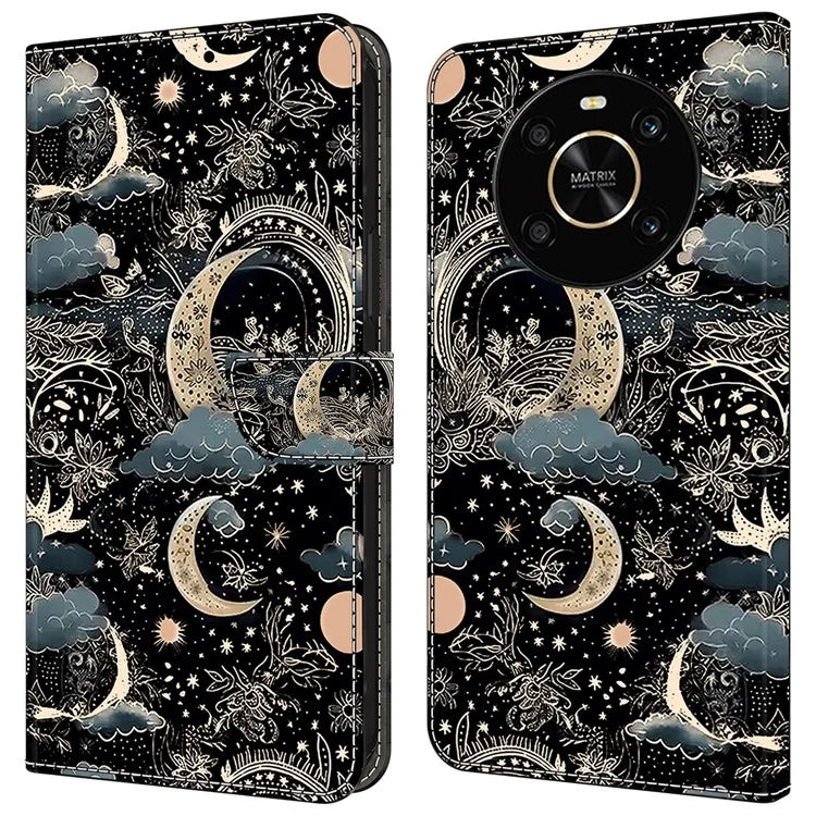 For Honor X9 5G Scratch-Resistant Mobile Phone Case Shockproof Pattern Wallet Stand Cover