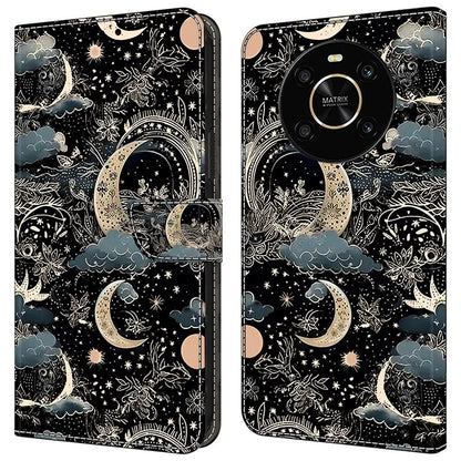 For Honor X9 5G Scratch-Resistant Mobile Phone Case Shockproof Pattern Wallet Stand Cover