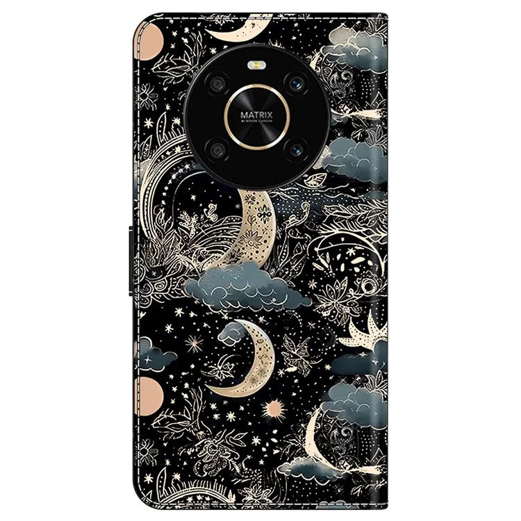 For Honor X9 5G Scratch-Resistant Mobile Phone Case Shockproof Pattern Wallet Stand Cover