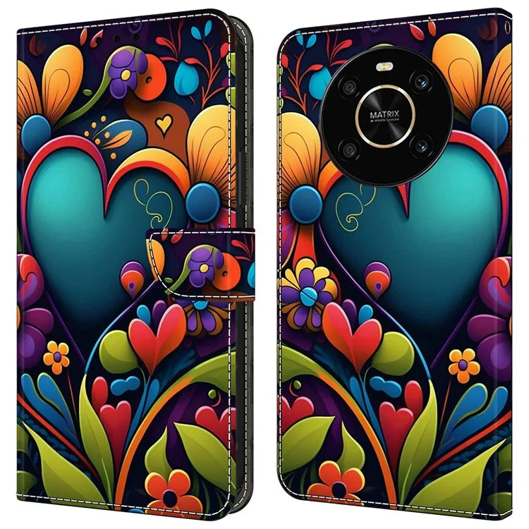 For Honor X9 5G Scratch-Resistant Mobile Phone Case Shockproof Pattern Wallet Stand Cover