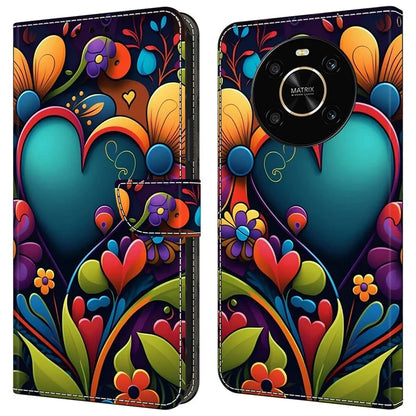 For Honor X9 5G Scratch-Resistant Mobile Phone Case Shockproof Pattern Wallet Stand Cover