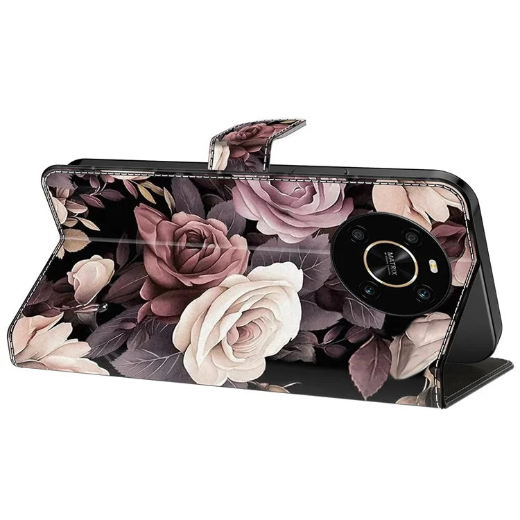 For Honor X9 5G Scratch-Resistant Mobile Phone Case Shockproof Pattern Wallet Stand Cover