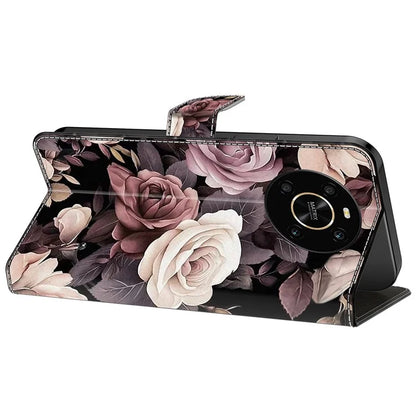 For Honor X9 5G Scratch-Resistant Mobile Phone Case Shockproof Pattern Wallet Stand Cover