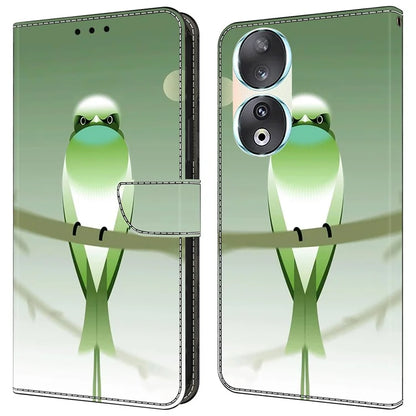 For Honor 90 Phone Case Pattern Print Magnetic Clasp Scratch-resistant Leather Cover