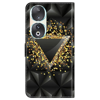 For Honor 90 Phone Case Pattern Print Magnetic Clasp Scratch-resistant Leather Cover