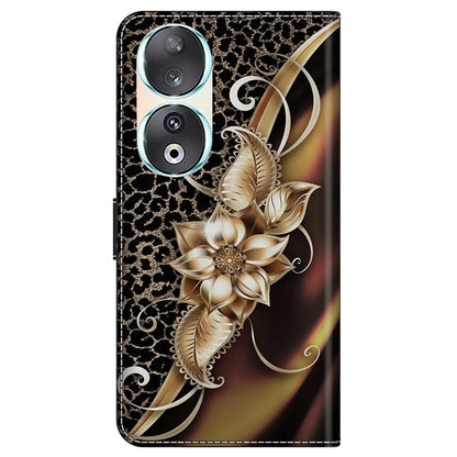 For Honor 90 Phone Case Pattern Print Magnetic Clasp Scratch-resistant Leather Cover