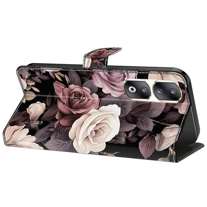 For Honor 90 Pro Case PU Leather Card Slots Phone Back Cover Pattern Printing Design
