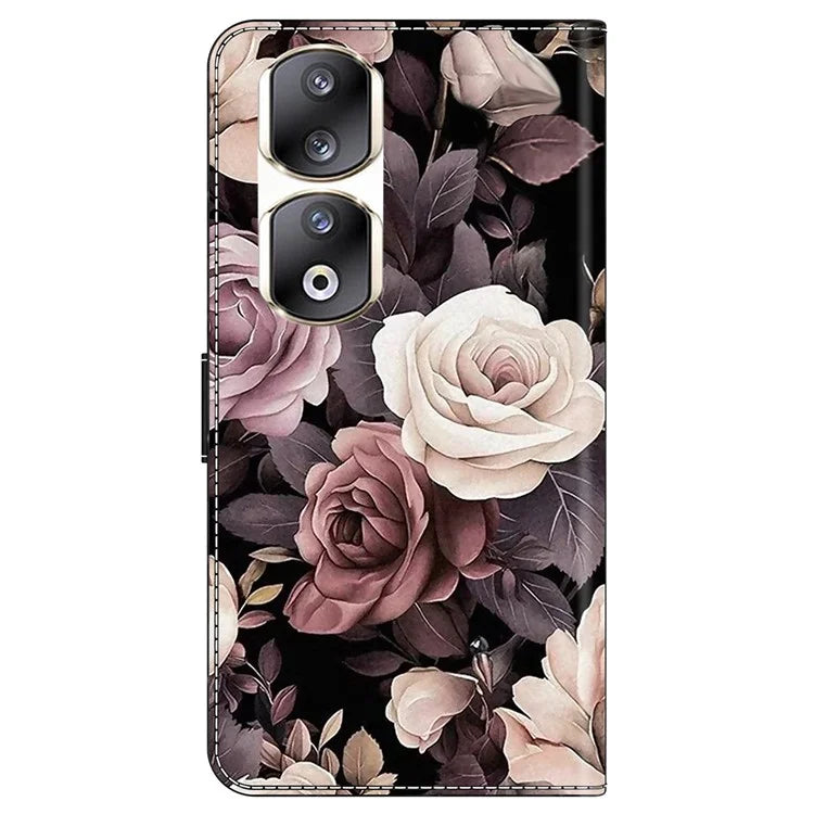 For Honor 90 Pro Case PU Leather Card Slots Phone Back Cover Pattern Printing Design