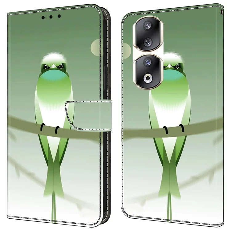 For Honor 90 Pro Case PU Leather Card Slots Phone Back Cover Pattern Printing Design